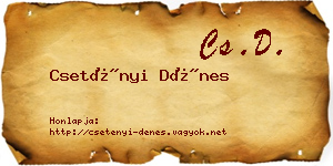 Csetényi Dénes névjegykártya