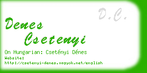 denes csetenyi business card